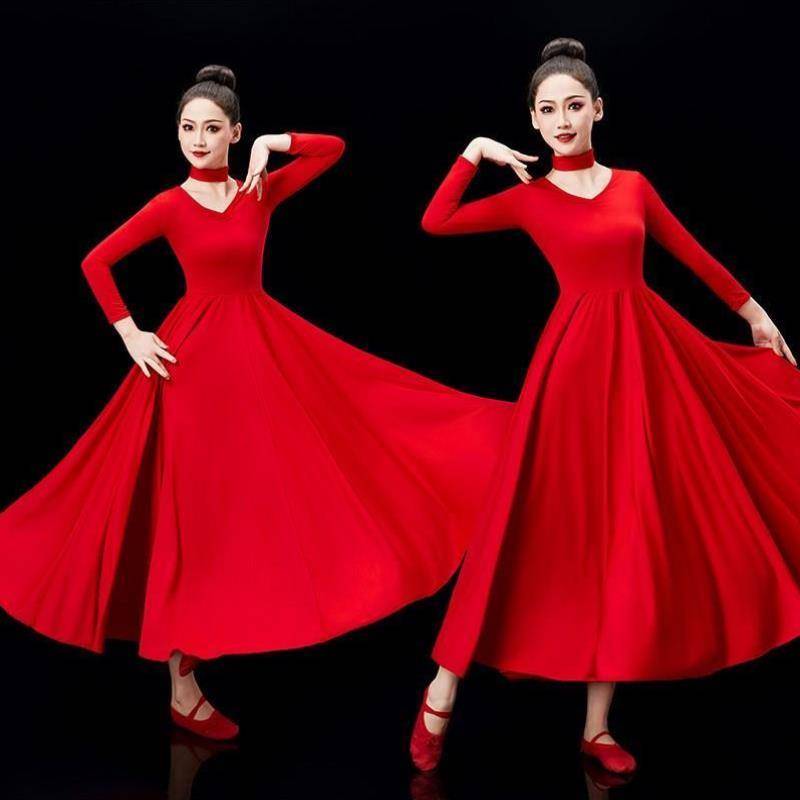 The new new modern dance nation performance service red dance clothes dress dress Chinese style classical dance exercise uniforms