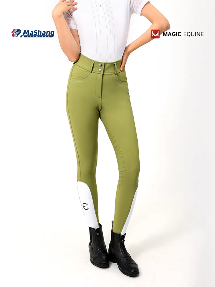 Mashangma adult equestrian pants ladies riding pants high waist drill competition training knights for half gel pants