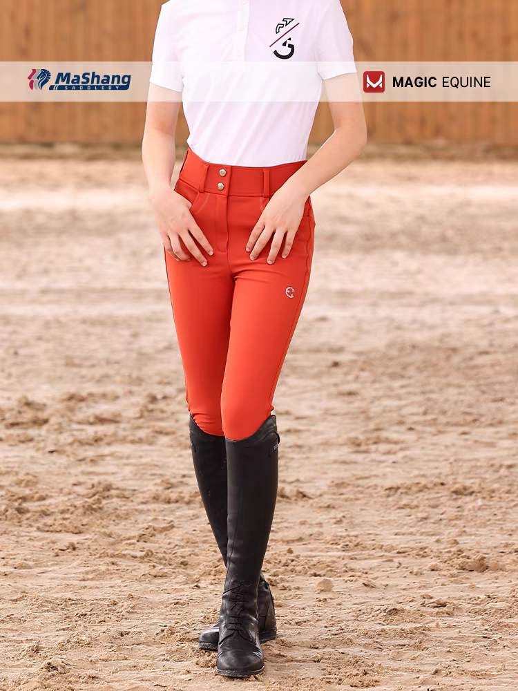 Mashangma adult equestrian pants ladies riding pants high waist drill competition training knights for half gel pants