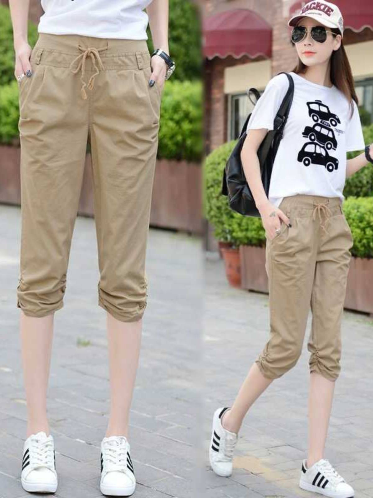 Seven -point trousers female summer casual pants 2024 new loose Haron pants versatile small feet thin pants thin pants thin