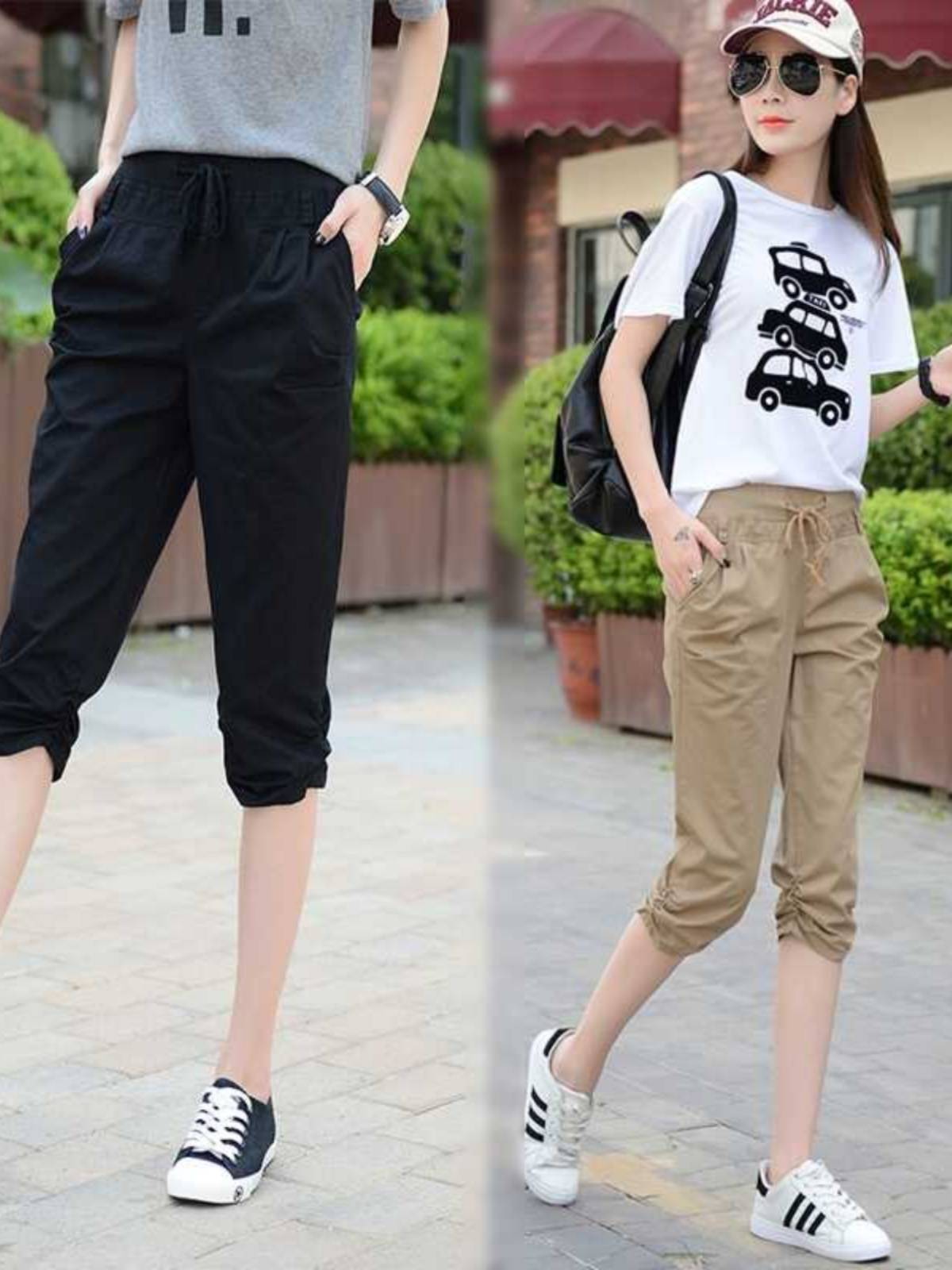 Seven -point trousers female summer casual pants 2024 new loose Haron pants versatile small feet thin pants thin pants thin