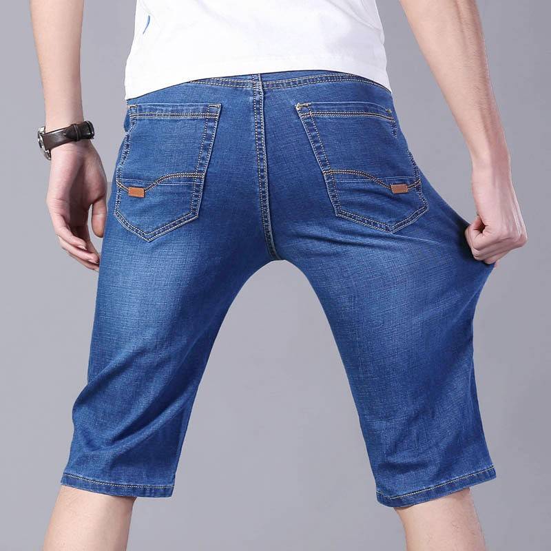 Summer thin denim shorts, men's pants pants loose straight tube trend wild pants casual cropped pants and pants