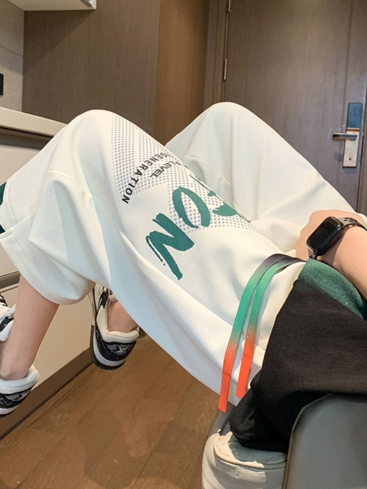 Anta co -branded American leisure sports cropped pants men's summer thin loose straight tube pants pants tide big size