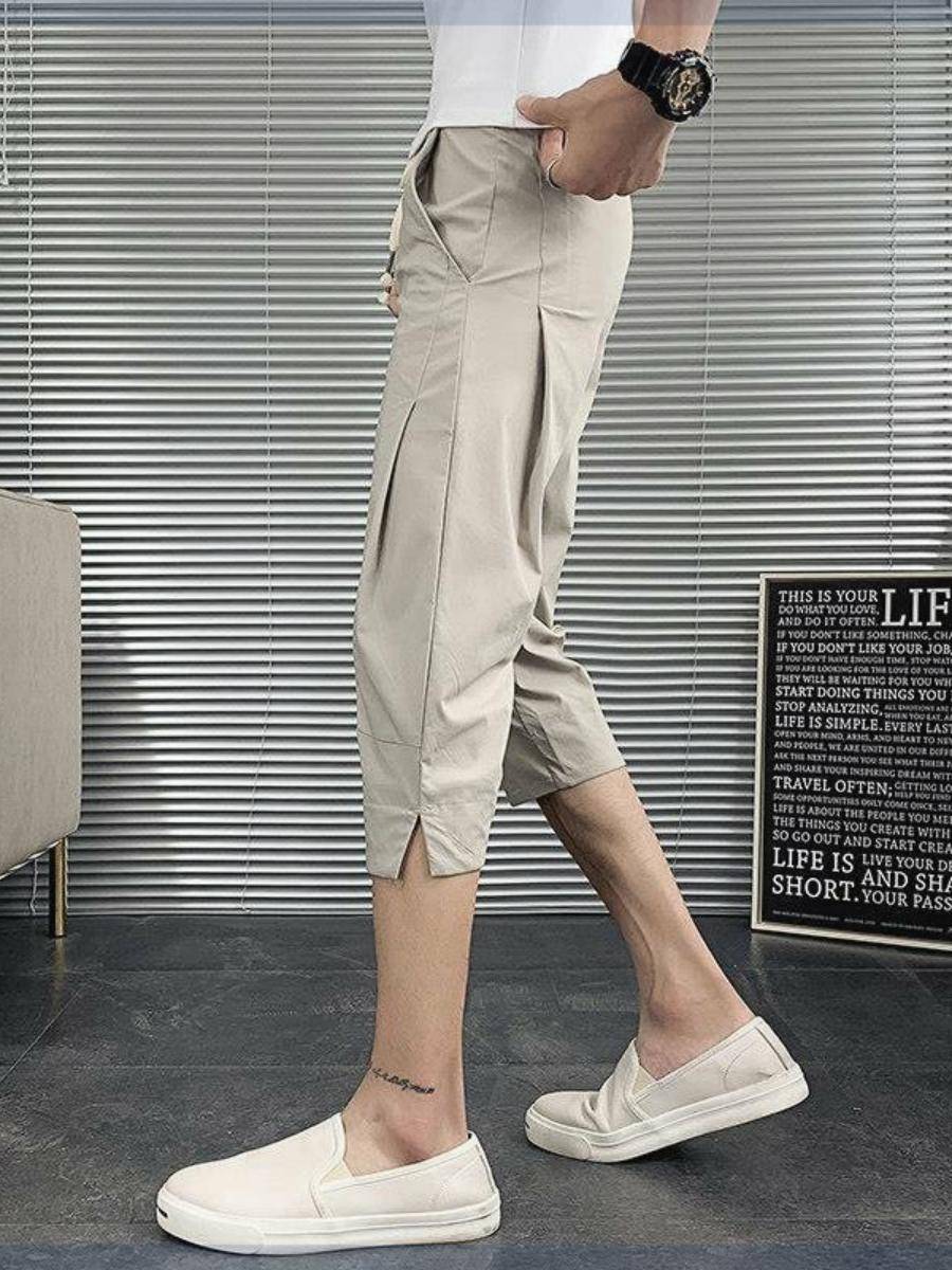 Summer casual shorts men's tide brand pants thin cropped jeans Korean version of the trendy loose middle pants Haron slim pants
