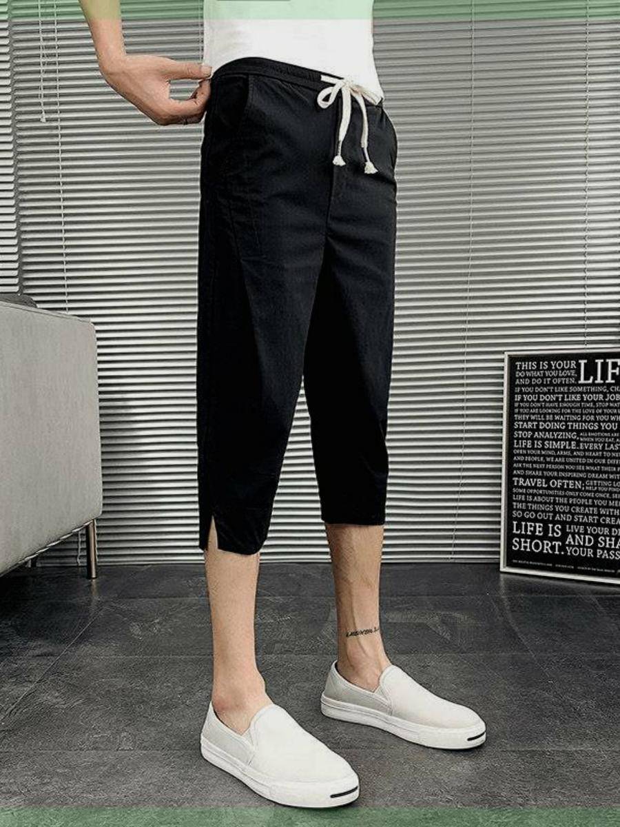 Summer casual shorts men's tide brand pants thin cropped jeans Korean version of the trendy loose middle pants Haron slim pants