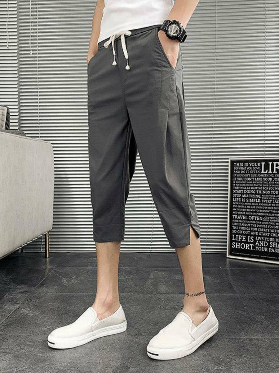 Summer casual shorts men's tide brand pants thin cropped jeans Korean version of the trendy loose middle pants Haron slim pants