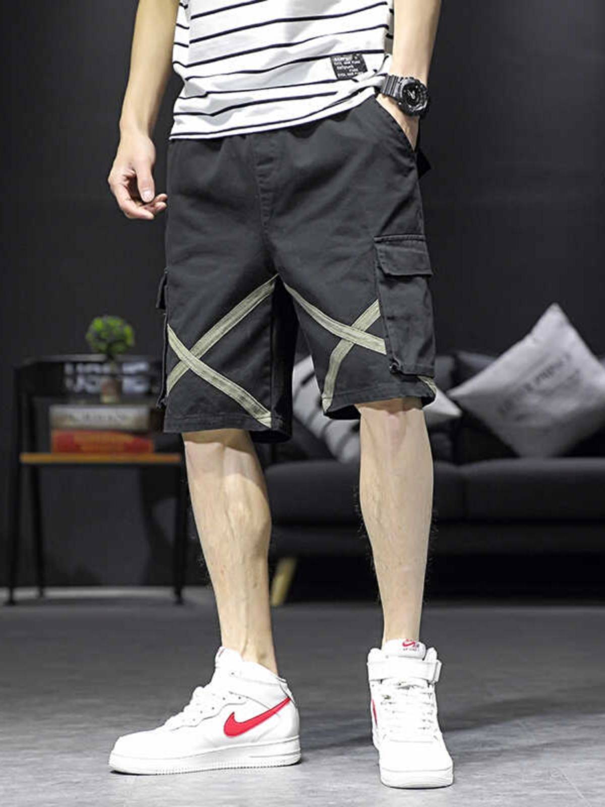 Summer worker shorts male ins Tide brand 2024 new Korean horse pants pants loose casual pure cotton penta pants
