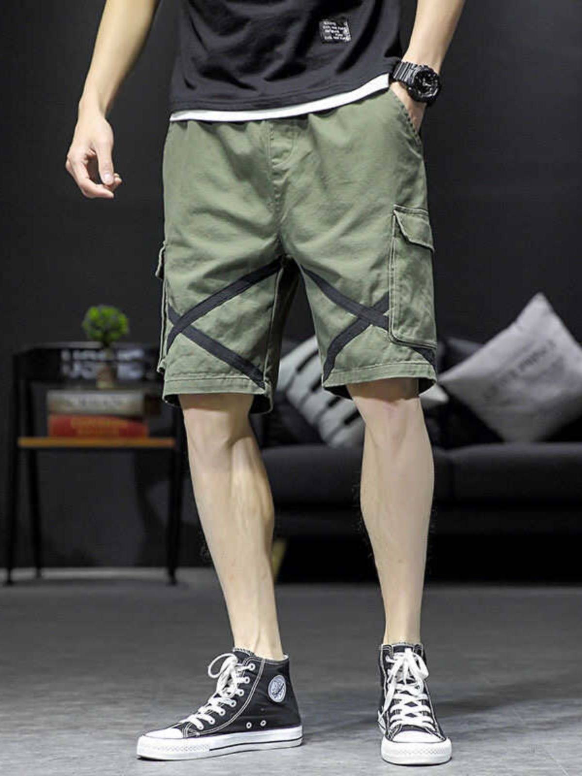Summer worker shorts male ins Tide brand 2024 new Korean horse pants pants loose casual pure cotton penta pants