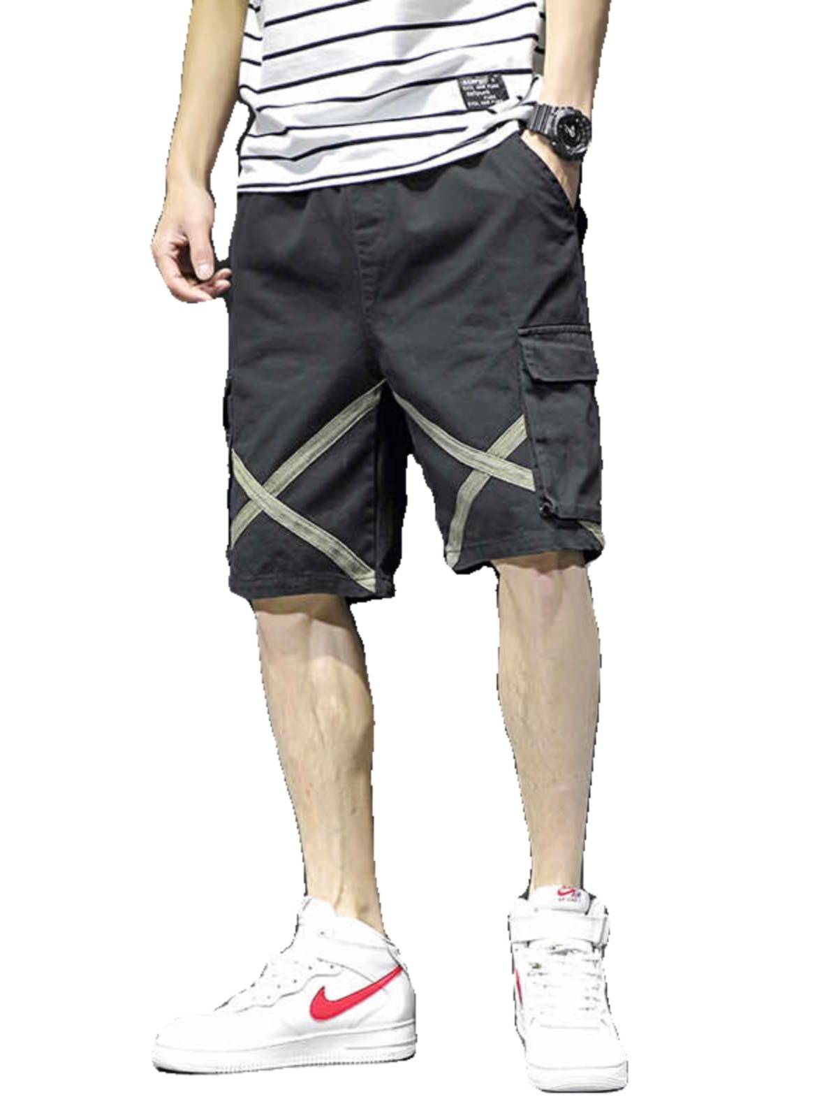 Summer worker shorts male ins Tide brand 2024 new Korean horse pants pants loose casual pure cotton penta pants