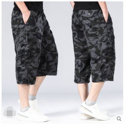 Middle -aged and elderly men's pants summer camouflage short pants men's loose casual cropped pants men's work pants and pants camouflage pants