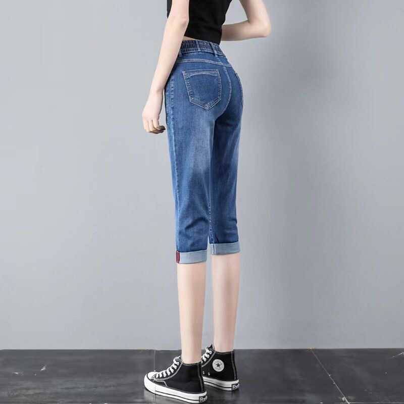Net Red Explosive Crimson Pot 7 Pants Jeans Jeans High -waisted Harlun Pants Women's Pine Waist Slim Pen Pants