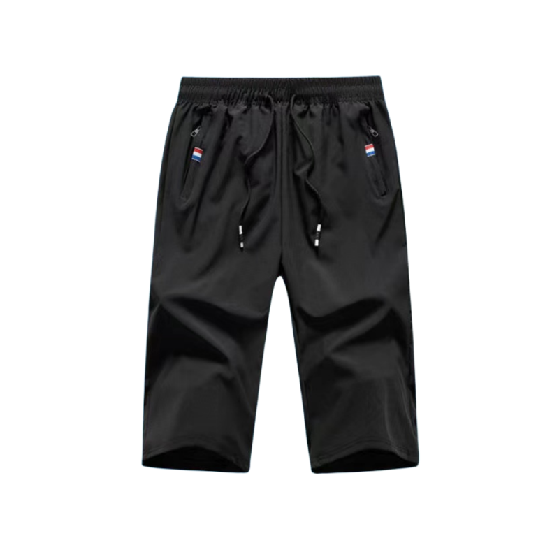 Short pants men's external wearing Qiban straight trousers thin summer casual horse pants loose tight waist large size sports pants