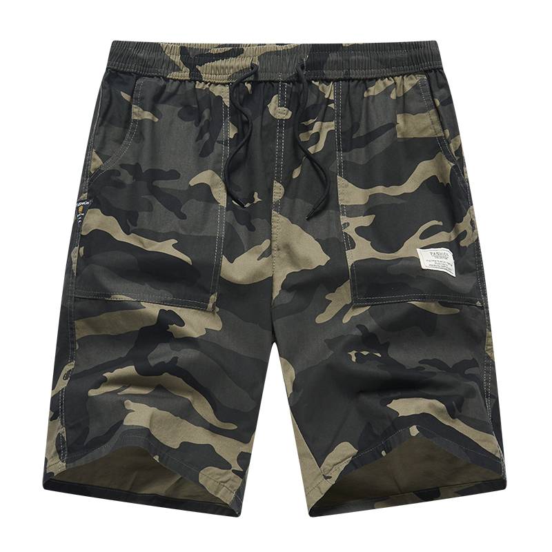 Summer camouflage shorts, men's soil casual workers, wind pine tight waist bands, straight tubes with rice color, pants, pants big pants