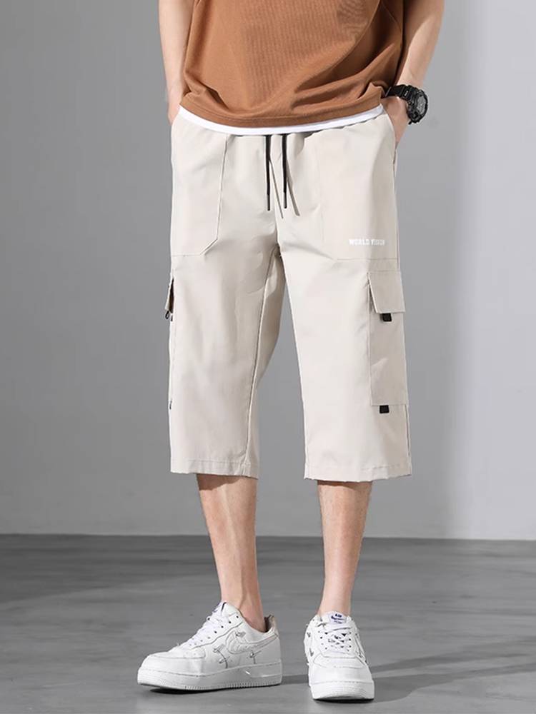 Seven -point pants Men's summer thin student workers, loose pants, loose, large size, pants, men's casual sports horse pants