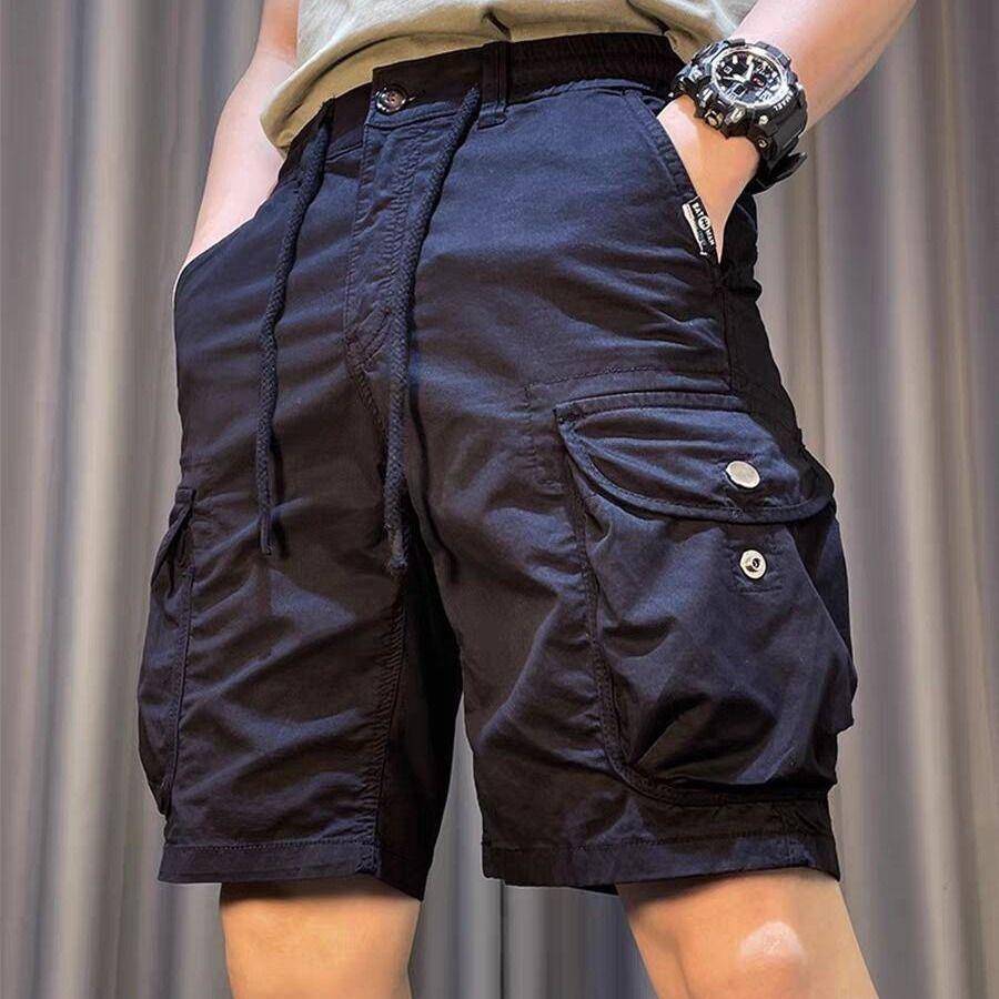 Summer new workers shorts, men's cotton cotton casual fashion versatile pants multi -pocket loose trend five -point pants