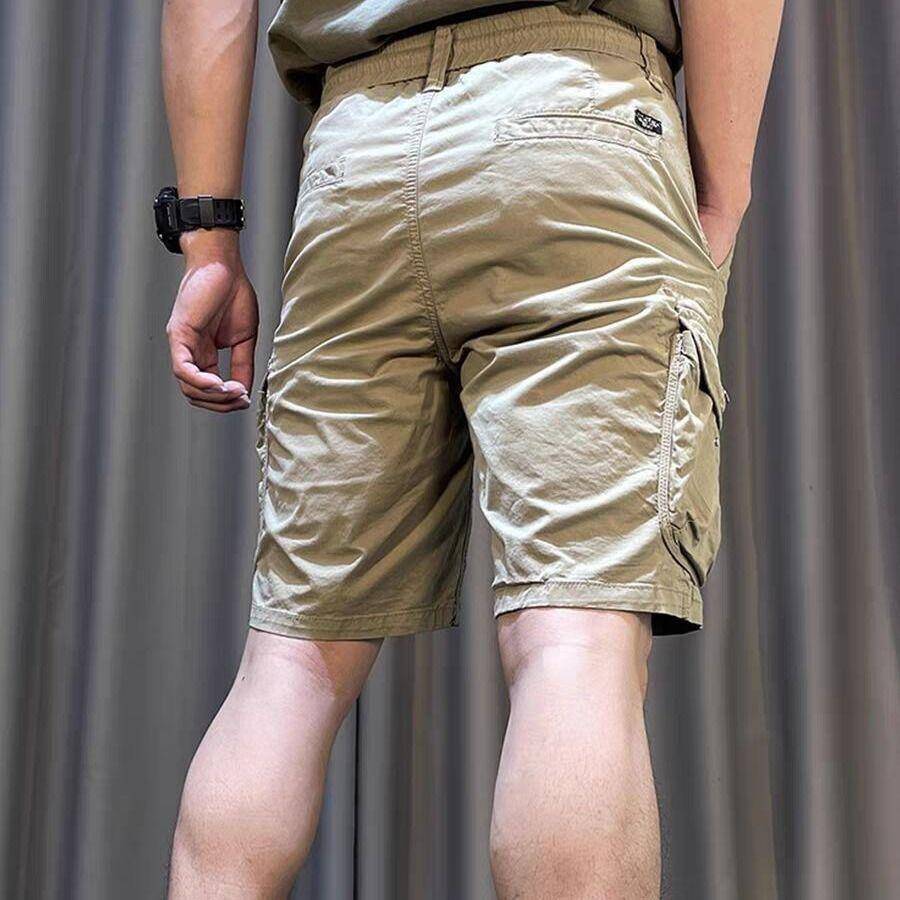 Summer new workers shorts, men's cotton cotton casual fashion versatile pants multi -pocket loose trend five -point pants