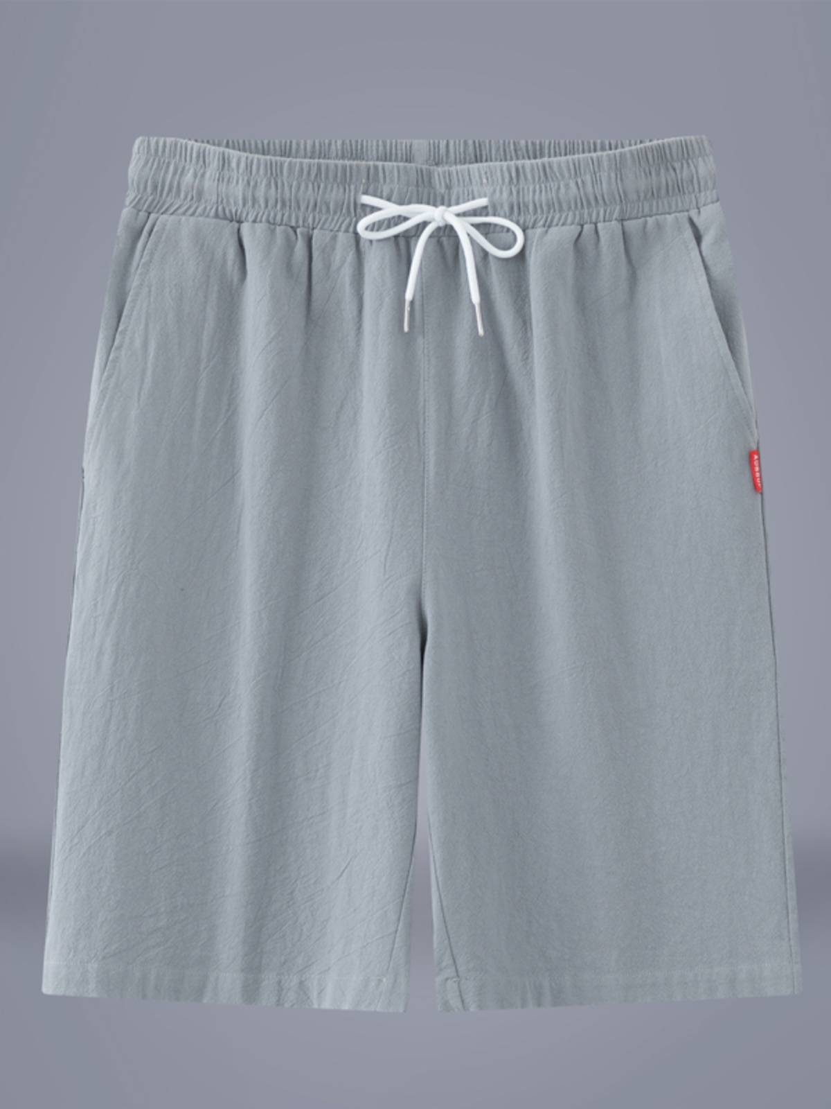 Summer new five -point work shorts, men's sports casual straight tube trend pure color beach pants large size horse pants