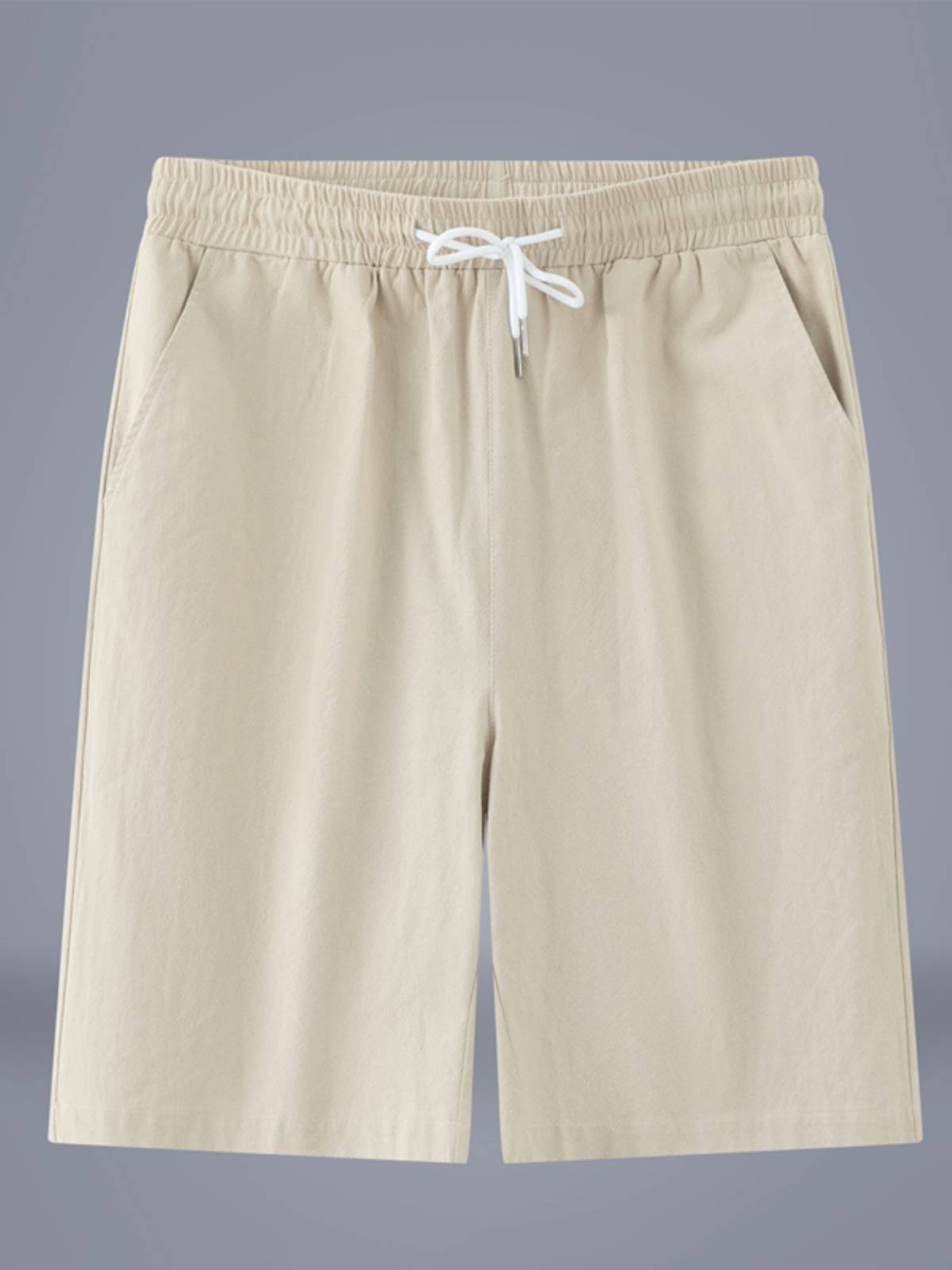 Summer new five -point work shorts, men's sports casual straight tube trend pure color beach pants large size horse pants
