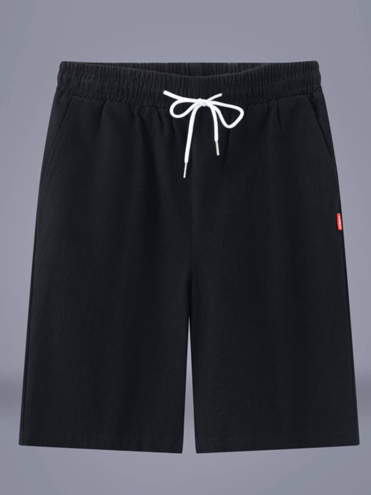 Summer new five -point work shorts, men's sports casual straight tube trend pure color beach pants large size horse pants
