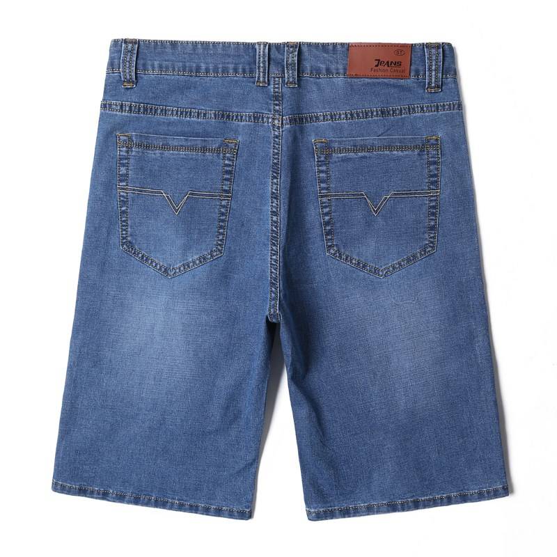 Qi brand genuine thin loose straight straight pants jeans shorts, male middle age plus fat, increase penta pants fertilizer