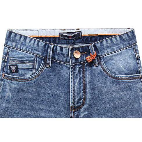 Summer thin elastic triple denim super shorts men's casual Korean version slim loose five -point horse pants pants