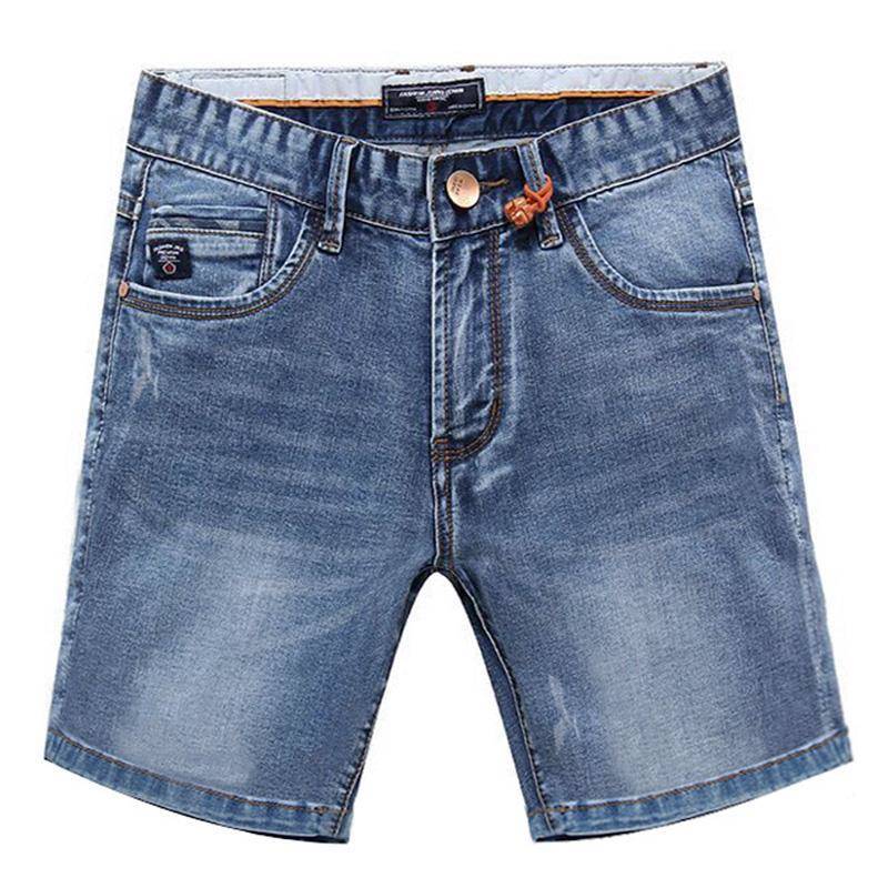Summer thin elastic triple denim super shorts men's casual Korean version slim loose five -point horse pants pants