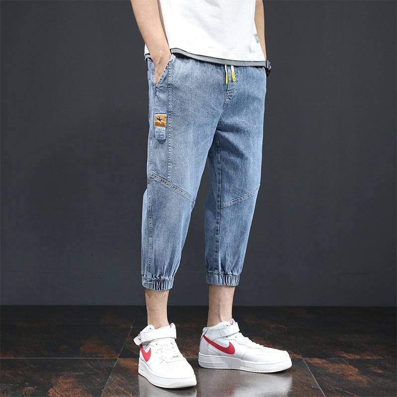 Seven -point pants men's jeans Summer thin models, loose sports casual shorts, slim feet youth pants