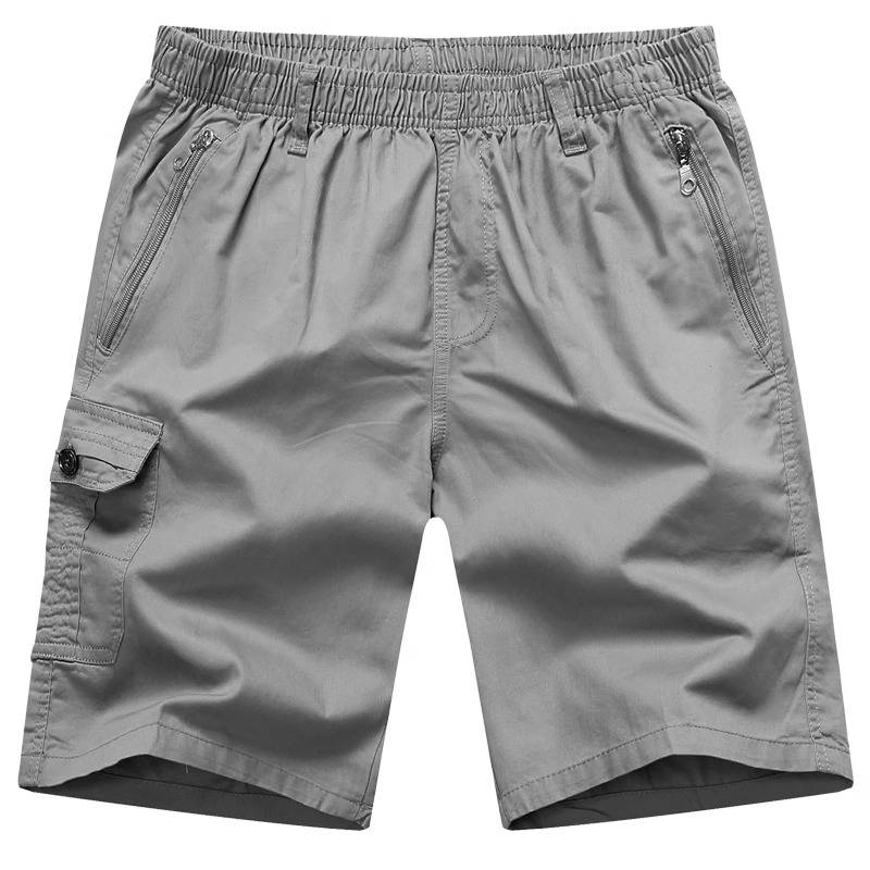 Summer middle -aged men's shorts dad pretend to be cotton loose pants pants, middle -aged and elderly wearing beach pants workers installed pants