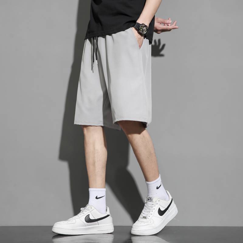 Casual shorts men 2024 summer new loose large size 5 points horse pants thin black gray shredded pants
