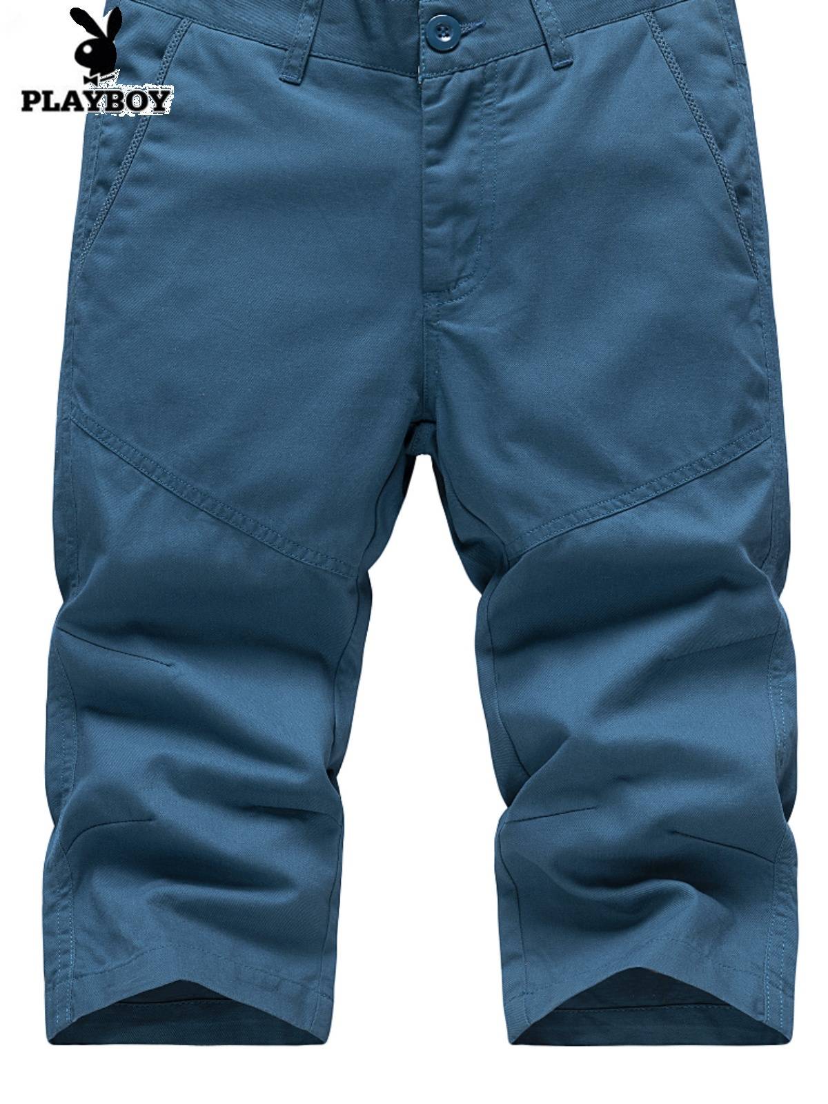 Casual cropped pants Men's summer pure cotton pants slimming wild pants small thin people 7 points pants straight pants straight