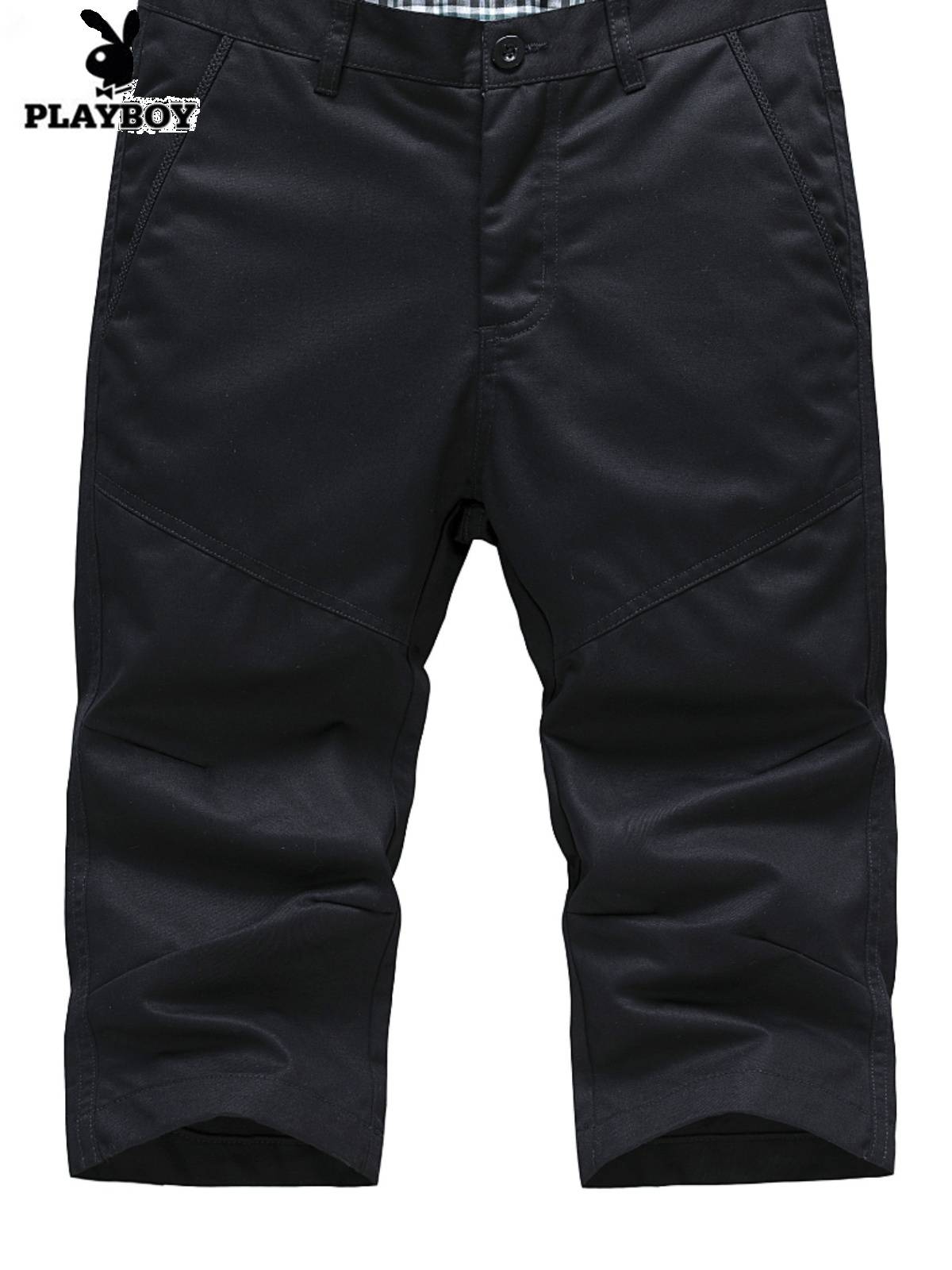 Casual cropped pants Men's summer pure cotton pants slimming wild pants small thin people 7 points pants straight pants straight