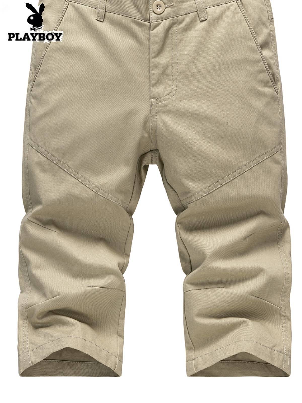Casual cropped pants Men's summer pure cotton pants slimming wild pants small thin people 7 points pants straight pants straight