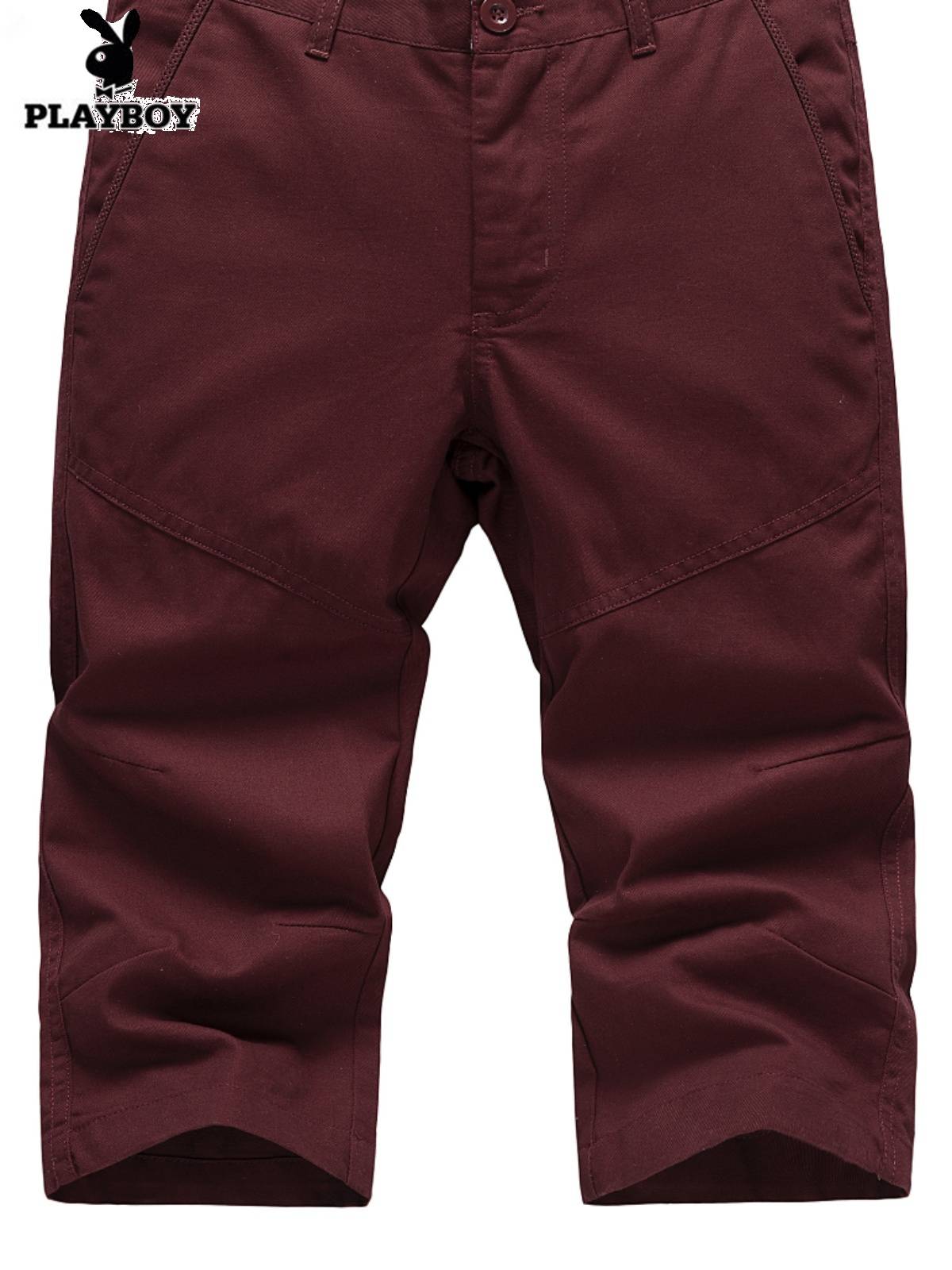 Casual cropped pants Men's summer pure cotton pants slimming wild pants small thin people 7 points pants straight pants straight