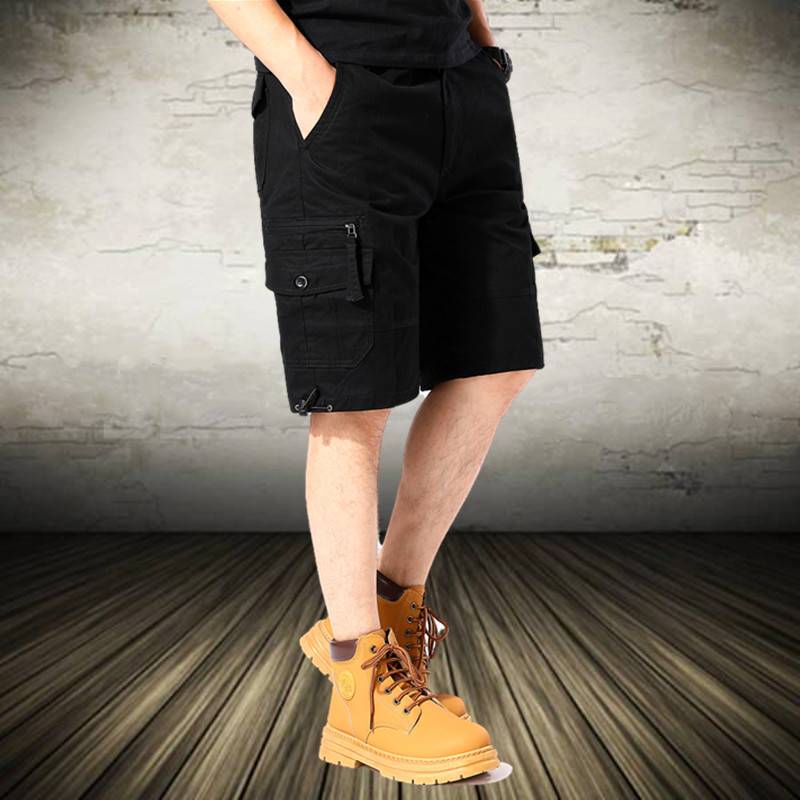 Pure cotton multiplayer summer shorts men's 5 -point pants middle -aged horse pants wearing 5 -point trend mid -pants men's casual pants