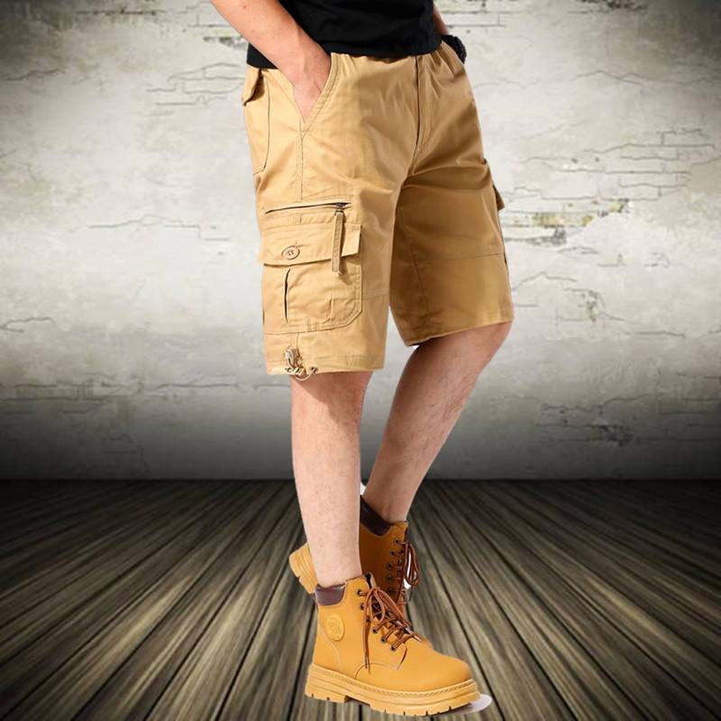 Pure cotton multiplayer summer shorts men's 5 -point pants middle -aged horse pants wearing 5 -point trend mid -pants men's casual pants