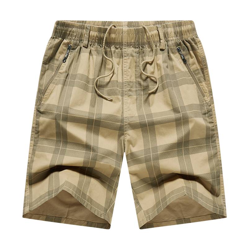Summer men's leisure middle -aged pants daddy work shorts Middle -aged young cotton loose pants thin pants