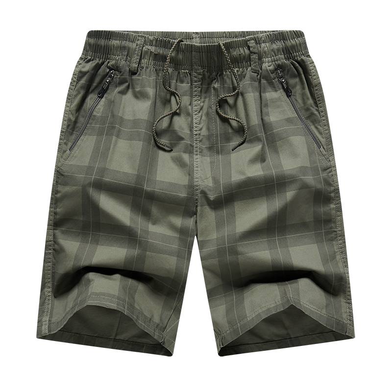 Summer men's leisure middle -aged pants daddy work shorts Middle -aged young cotton loose pants thin pants