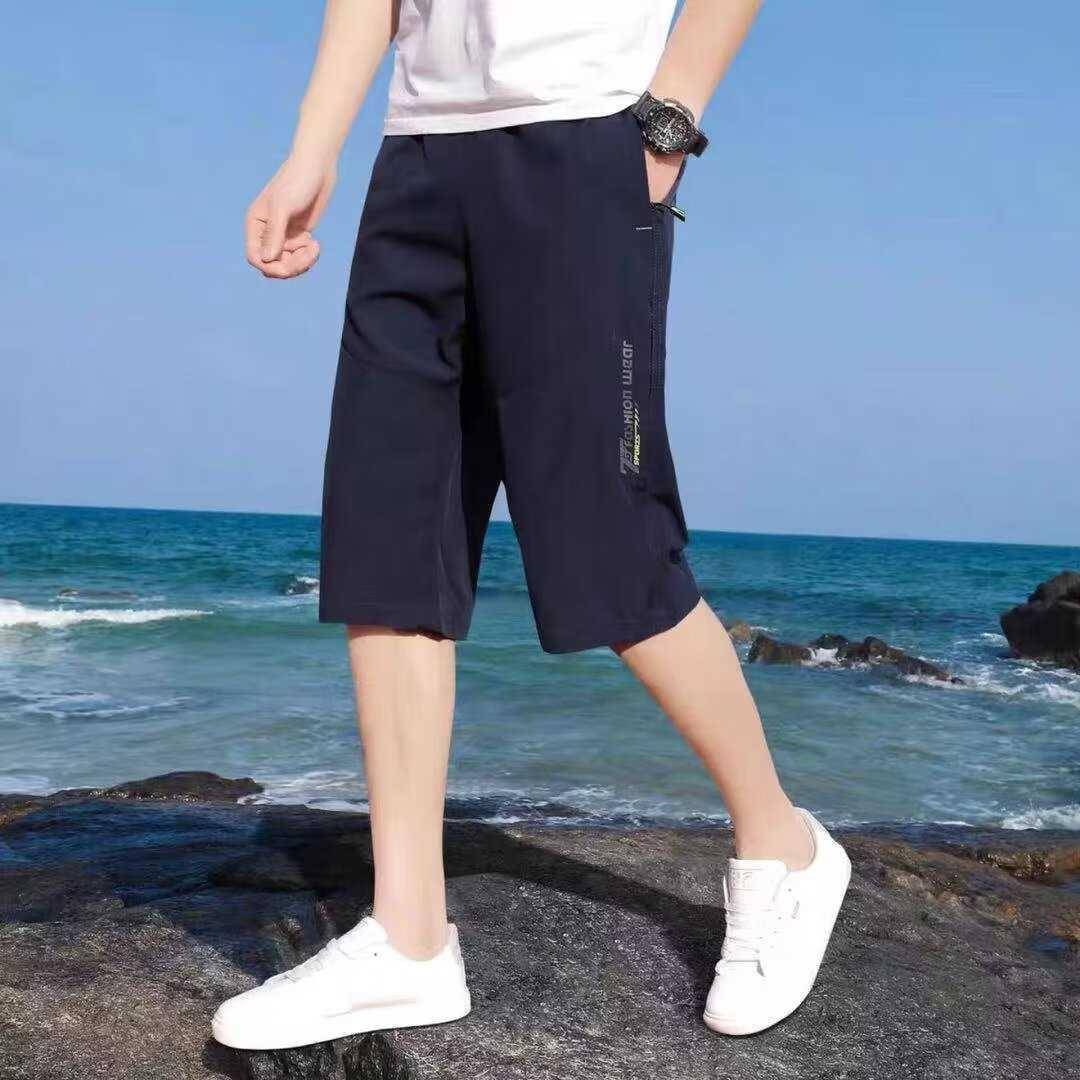 Short pants men's summer cropped pants thin leisure sports loose beach pants big pants horse pants men's pants tide running