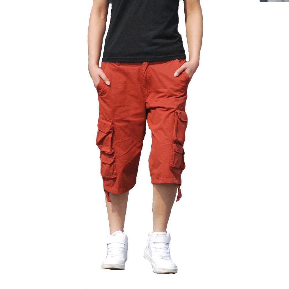Summer loose workplaces, cropped pants, men's sports shorts, fat increases, size, leisure 7 -point pants, fat guy horse pants