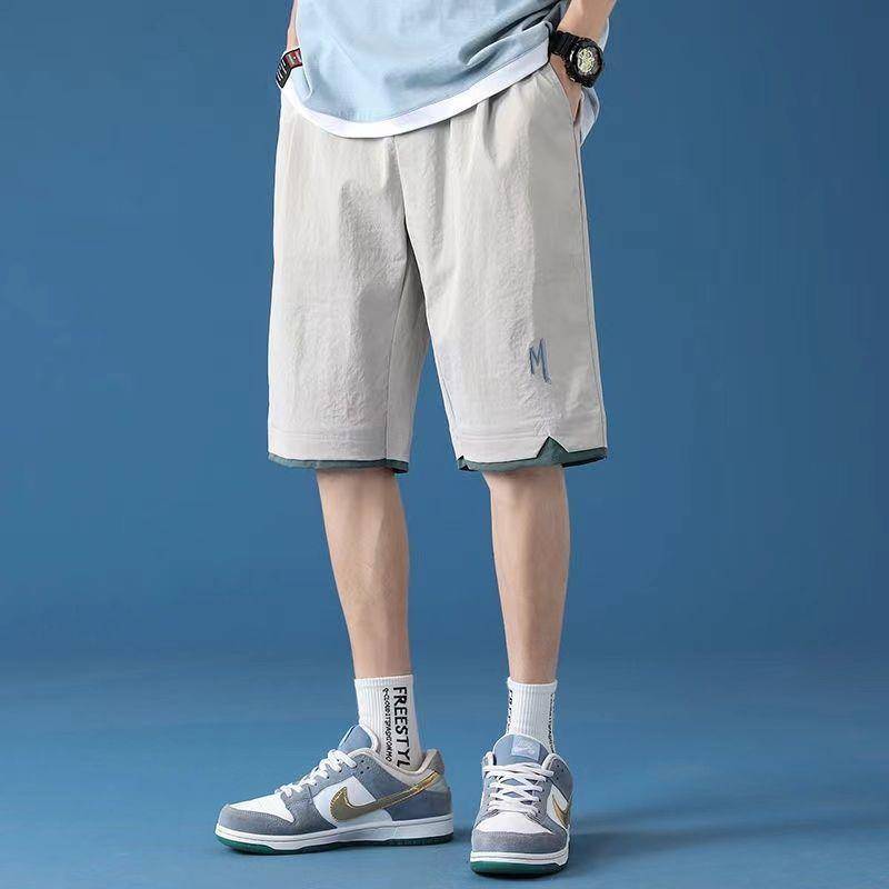 Men's shorts in summer [Bingshi two pieces] Spring and summer seasons casual horses pants pants pants youth student big pants