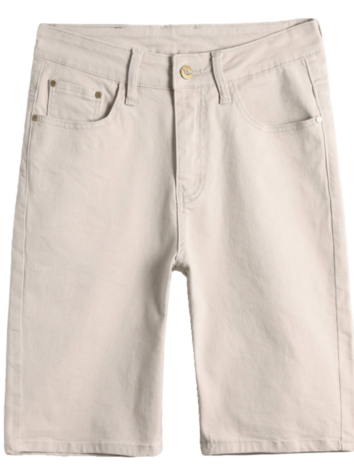 European station men's denim shorts in summer thin pants pants tide brand slimming elastic 5 -point horse pants casual pants
