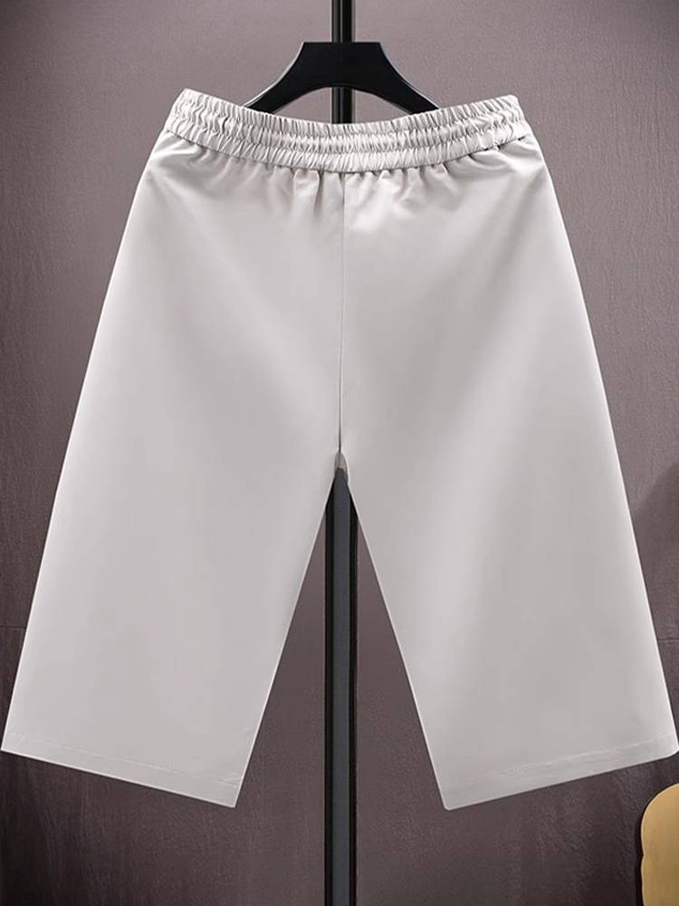 Ice silk cropped pants men's summer thin loose straight straight leisure workers shorts, boys, juvenile sports horse pants tide