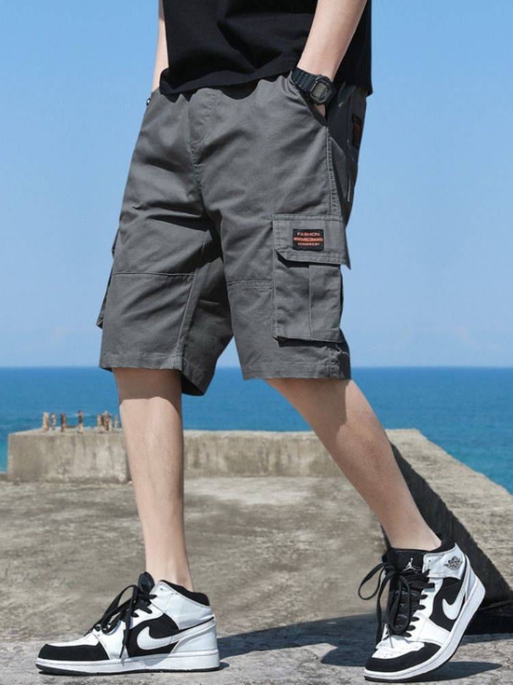 Working shorts Men's summer leisure sports pentae pants wearing breathable, loose, wear -resistant, pants camouflage camouflage camouflage