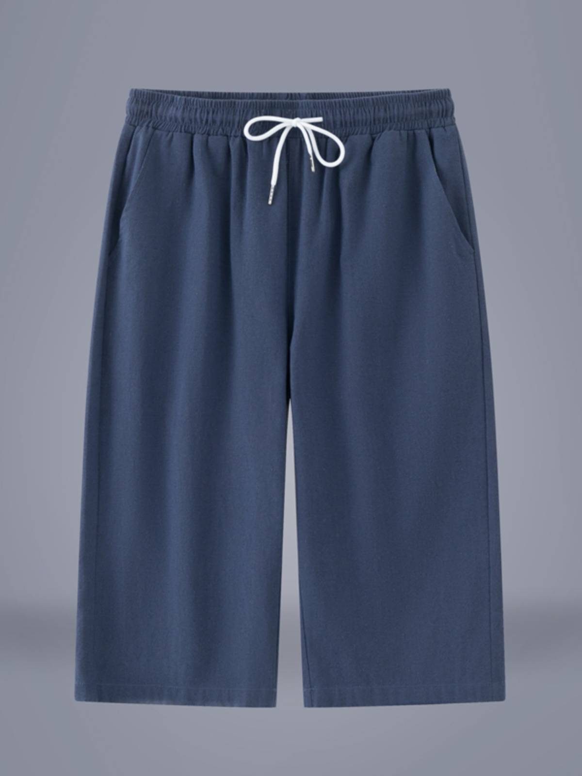 Summer men's cropped pants dad's pure cotton thin shorts, middle -aged and elderly access control large size loose casual pants pants