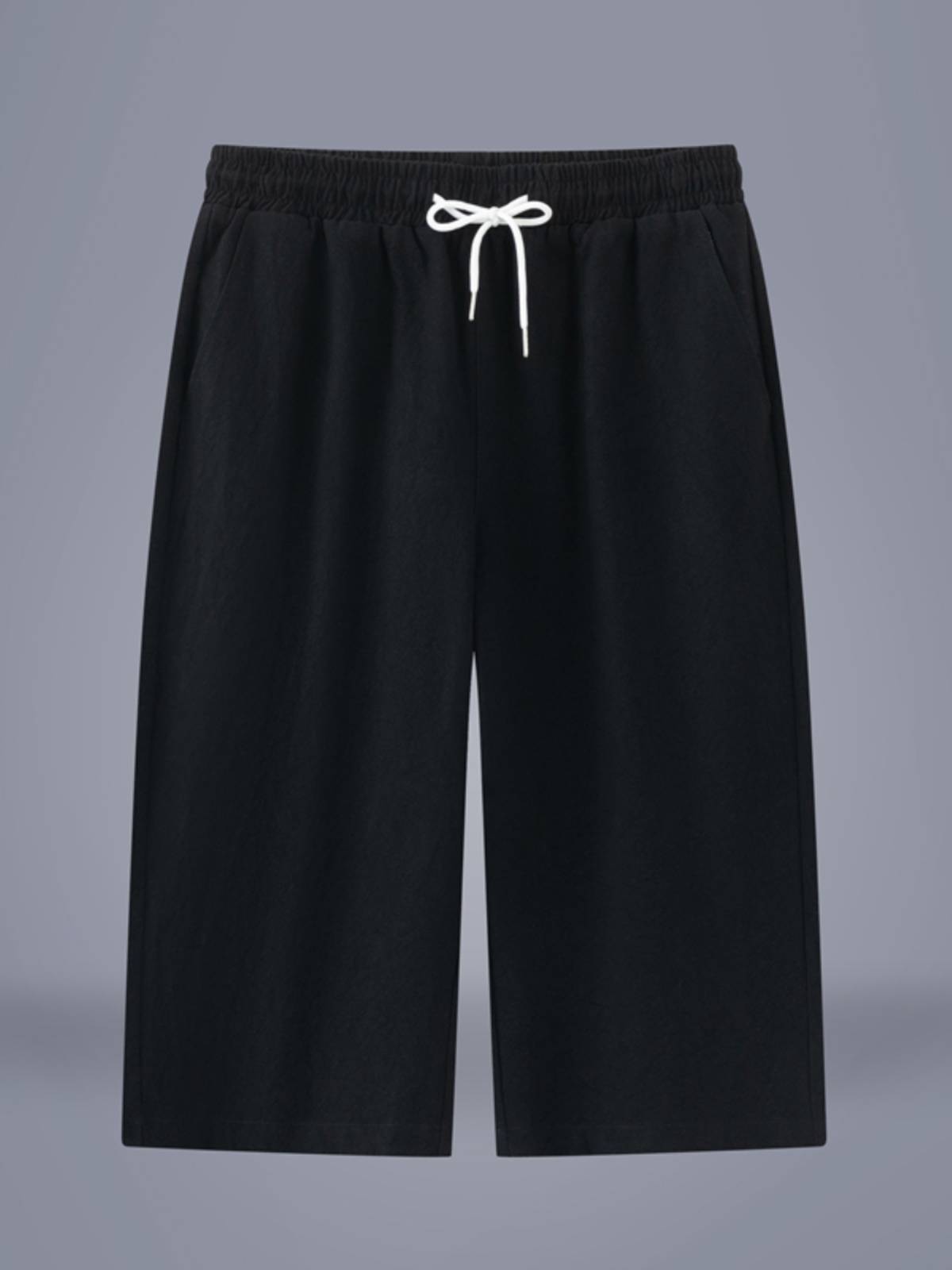 Summer men's cropped pants dad's pure cotton thin shorts, middle -aged and elderly access control large size loose casual pants pants