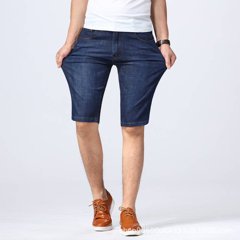 Camel's real jeans shorts, high-side, loose-barrel, straight-barrel, big-sized horsepants