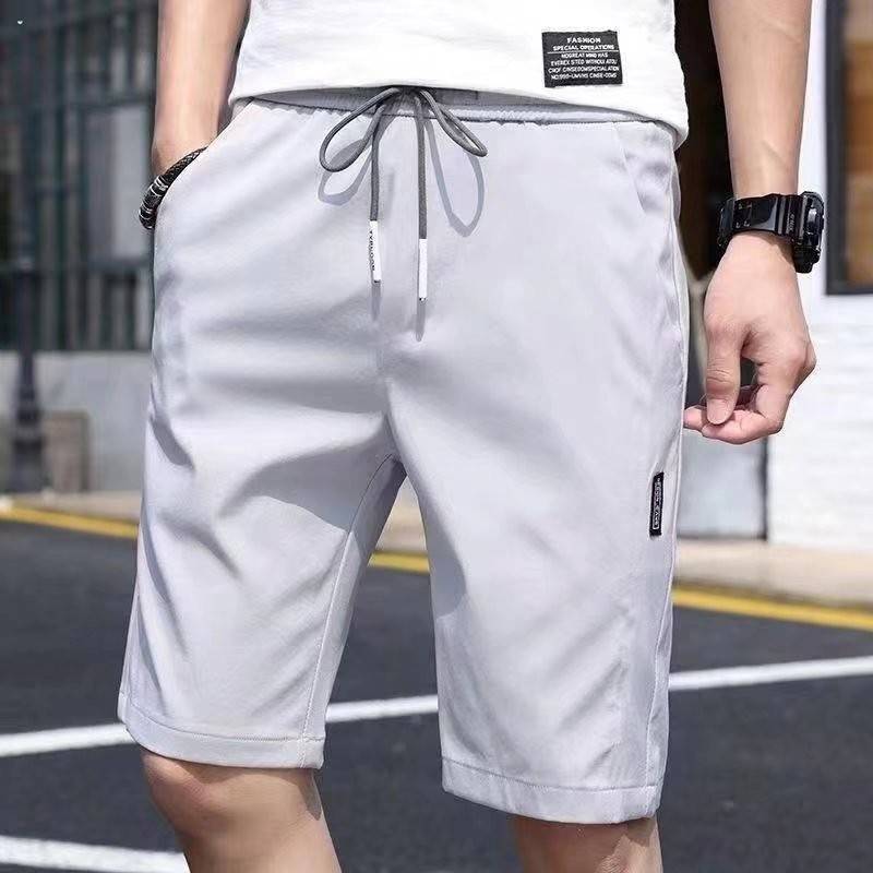 Ice silk shorts men's summer ultra -thin sports five -point casual pants loose straight horse pants fast dry air conditioner