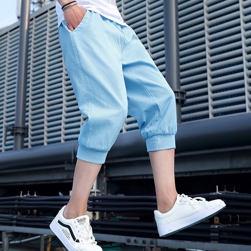 Anta co -branded men's summer leisure sports shorts criminal pants pure cotton jeue pants closed small feet horse pants young