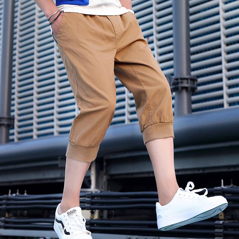 Anta co -branded men's summer leisure sports shorts criminal pants pure cotton jeue pants closed small feet horse pants young