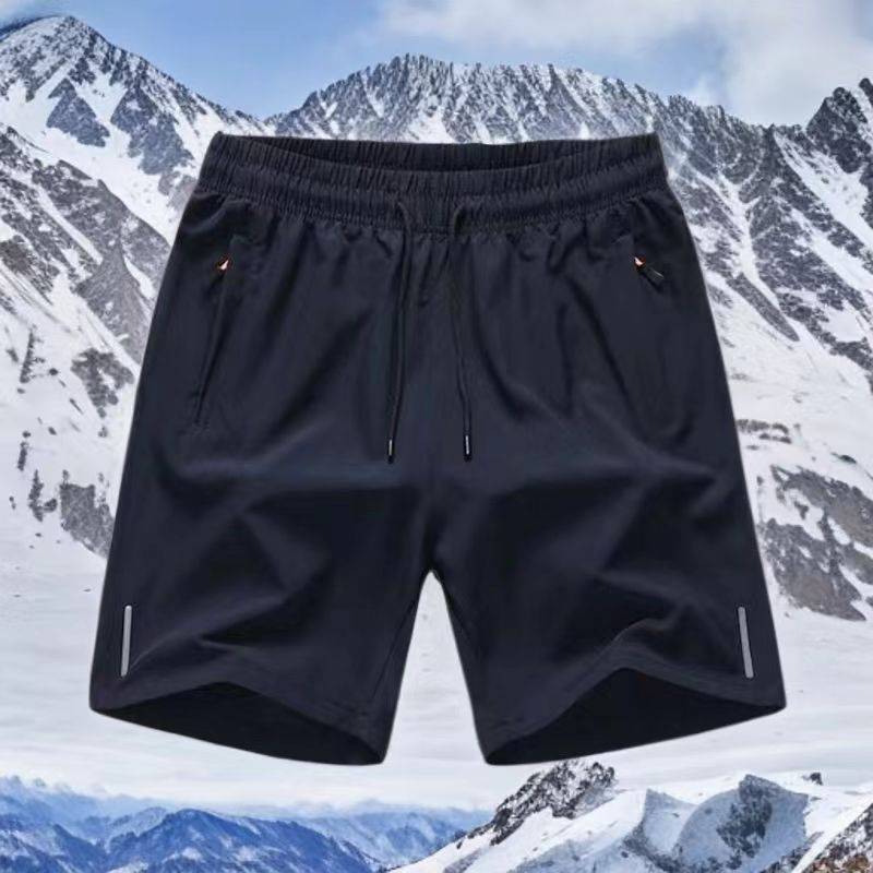 Summer ice zipper shorts, men's thin loose, fast -drying sports big pants, pants, horse pants beach pants